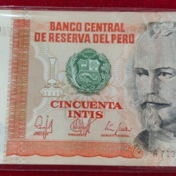 Peru 50 cincuenta intis Extermaly RARE GEM UNC (100 note ) SERIAL Packet