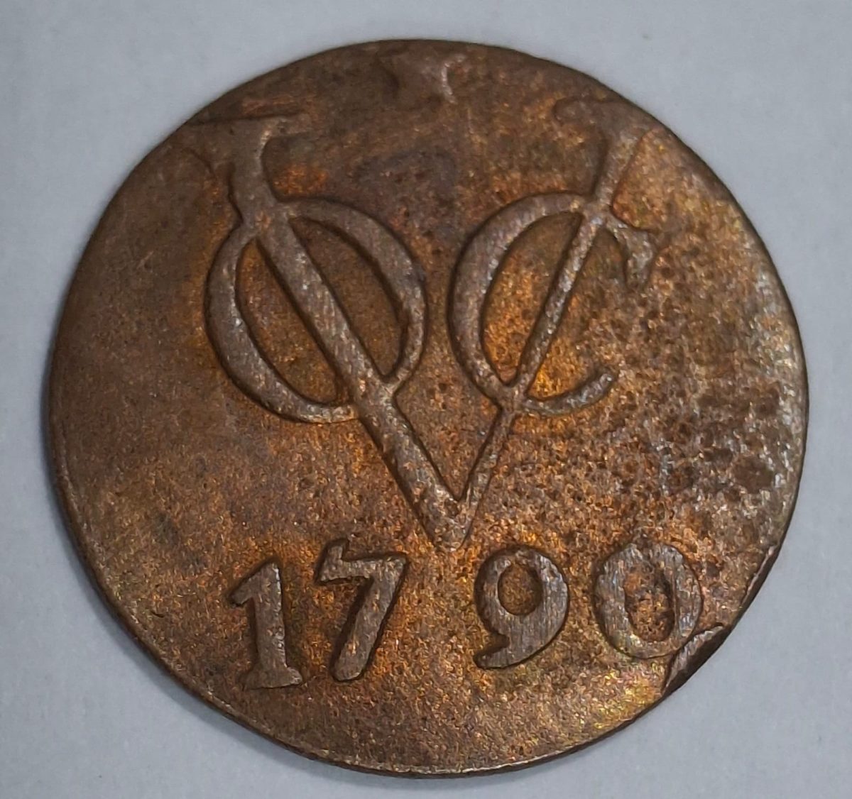 Indonesia › Netherlands East Indies 1 Duit 1790 Rare Coin # L-613