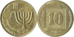 Israel, 10 Agorot, 1984-2017, KM #158, Fine CONDITION.