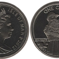 Alternative view of Isle of Man, 1 Crown, 2012, Diamond Jubilee of Accession, KM #1532, First Day Cover.