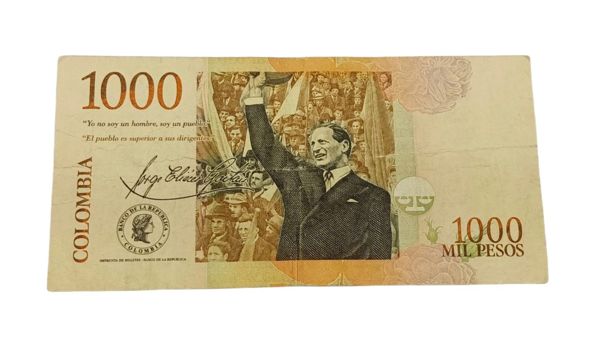 COLOMBIA 1000 MIL PESOS "Jorge Eliecer Gaitan" Portrait Note in Collectable Grade.