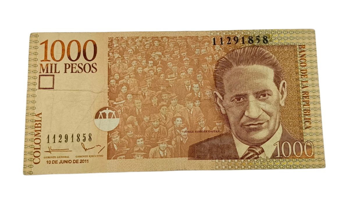 COLOMBIA 1000 MIL PESOS "Jorge Eliecer Gaitan" Portrait Note in Collectable Grade. - Image 2