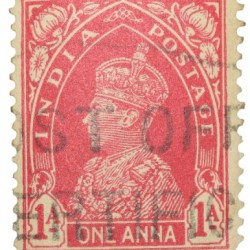 Postal Stamp of George VI 1 Anna Red Colour - Used Condition as per Image.