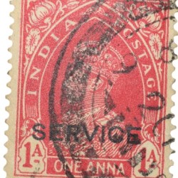 Postal Stamp of George VI 1 Anna Red Colour - Used Condition as per Image.