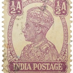 Postal Stamp of George VI 1/2 Anna Murhoom Colour -Used Condition as per Image.