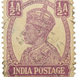 Postal Stamp of George VI 1/2 Anna Murhoom Colour -Used Condition as per Image.