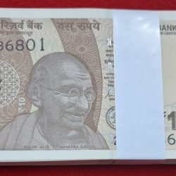 10 RUPEE BUNDLE GEM UNC CONDITION STARTING 786 SERIAL NO. 24A 786801