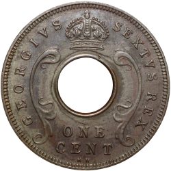 Bronze 1 Cent of George VI (AD 1951) of East Africa