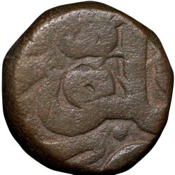 Copper Dam of Akbar (AD 1556-1605) of Bairata Mint Semi-Tugra Style