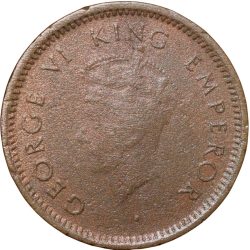 Bronze 1/12 Anna of George VI (AD 1939) of Bombay Mint Scarce