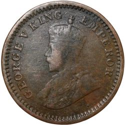 Bronze 1/12 Anna of George V (AD 1917) of Calcutta Mint KM 509