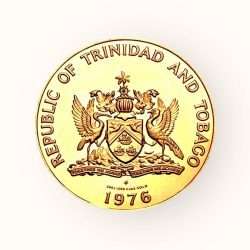 Alternative view of 1976 Proof Coin Gold Trinidad and Tobago Birds Issue Very Limited Issue Unique and Rare