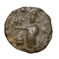 Copper Drachma of Azes II(BC 35 - 5AD) of Indo-Scythian Horse Rider/Nikephoros Type