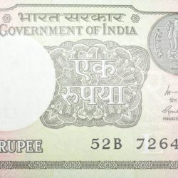 1 Rupee of Republic India (AD 2015) Rajiv Mehrishi Signature - Sagar Samrat - oil rig
