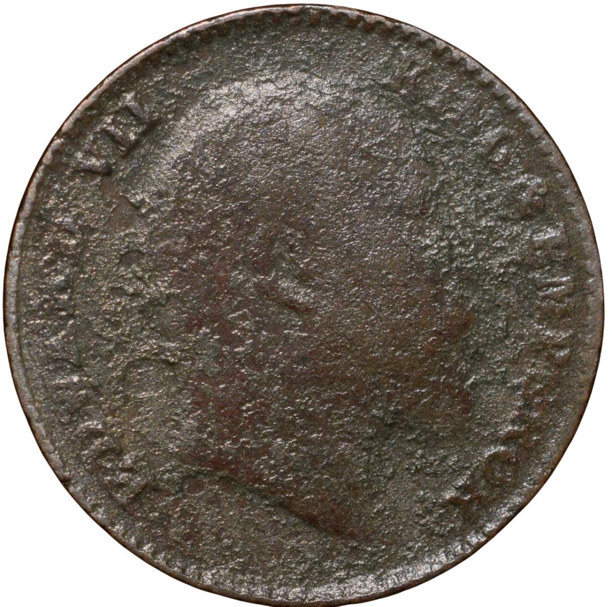 Bronze 1/12 Anna of Edward VII (AD 1910) of Calcutta Mint About Very Fine