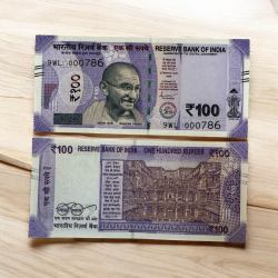 Rs 100 India Banknote Fancy Holy Number 000786 Gem Unc Unique Latest Pattern Issue