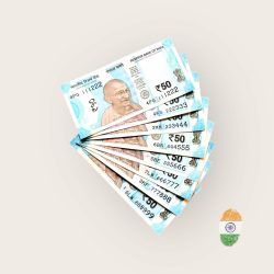 Rs 50 India Banknote Solid Set Gem Unc 111222 to 888999 Latest Issue Unique and Rare