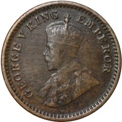 Bronze 1/12 Anna of George V (AD 1917) of Calcutta Mint KM 509 Extremely Fine