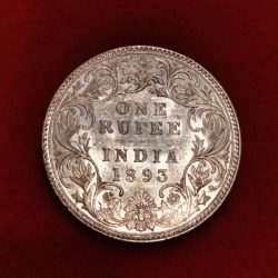 One Rupee 1893 Victoria Empress Bombay Mint