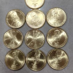 Alternative view of PCM Prasanta Chandra Mahalanobis 5 Ruppes Rare coin (10 pcs lott) Extermaly Rare gem unc 10 pcs lott Kolkata Mint 10 Pcs Given