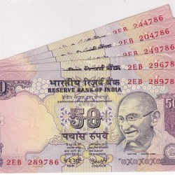 50 Rs YV REDDY Five 786 Ending Fancy Numbers Notes Lot