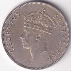 Alternative view of East Africa 1949 One Shilling Nickel Coin King George VI