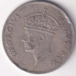 Alternative view of East Africa 1952 One Shilling Nickel Coin King George VI