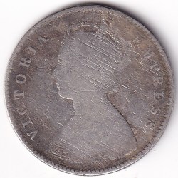 Alternative view of Half Rupee Poor Detail 1899 Silver British India Coin