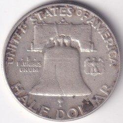 Alternative view of United States Denver Mint Half Dollar Franklin 1962 Silver Coin
