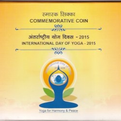 GOI 10 Rs of International Day of Yoga Blister Hyderabad Mint Coin