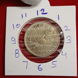 One Rs Scare Coin Copper Nickel ICDS 1"o Clock Hyderabad Mint RBI Mistake Coin