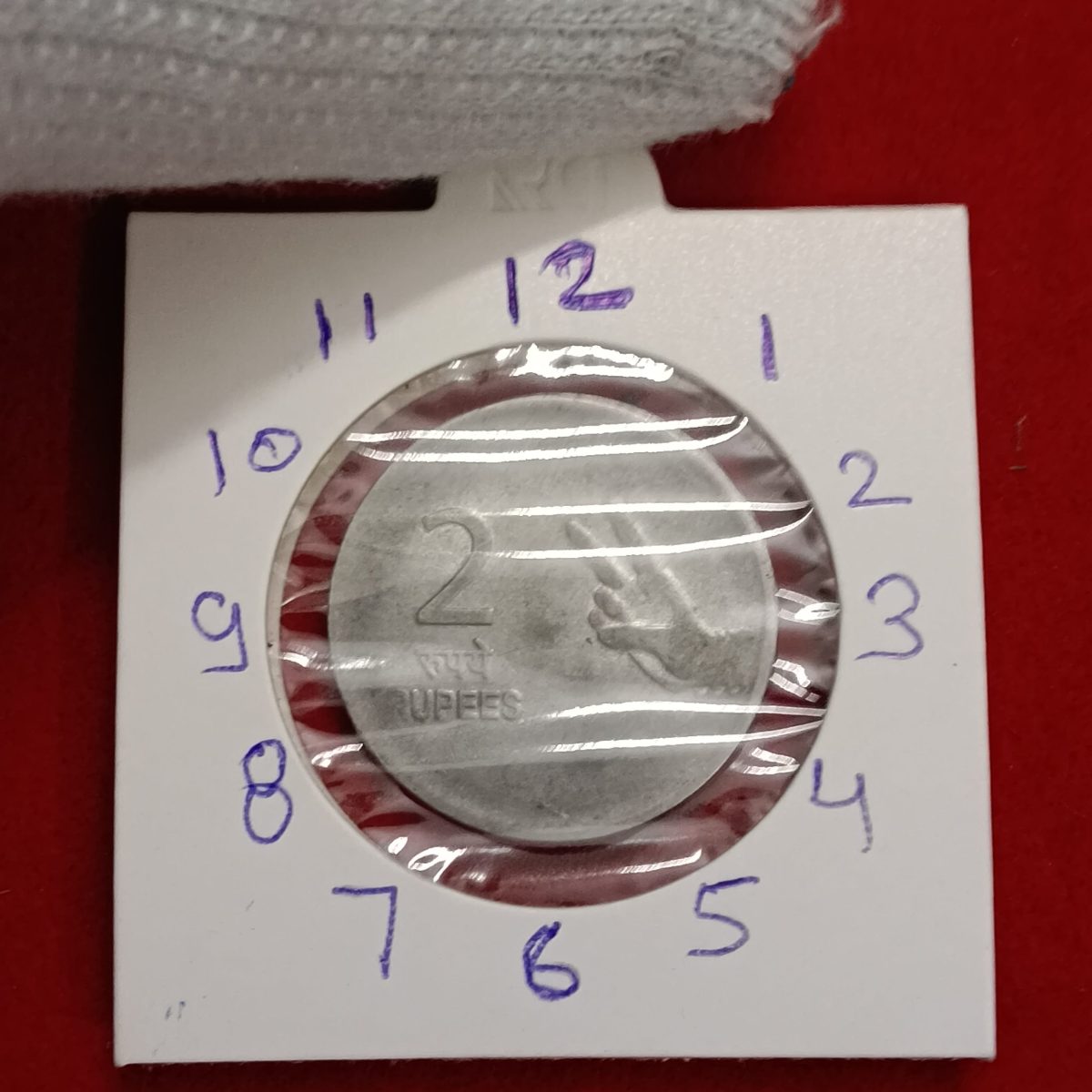 Two Rs FSS Rare 2 "o Clock Error Coin 2008 Year Calcutta Mint RBI Mistake Coin - Image 3