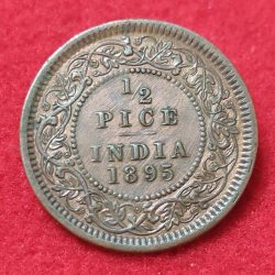 1/2 PICE VICTORIA EMPRESS 1895 CALCUTTA MINT