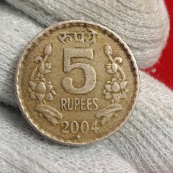 Five Rs Rare Coin 2004 Year Hyderabad Mint Good Condition 04