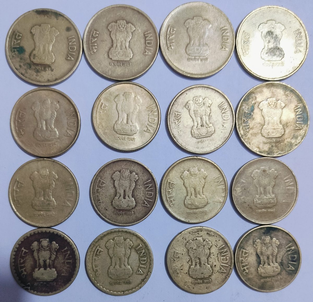 DAM CHEAP SALE❤️🤑 16 Coin set of 5 Rupees 2009,10,11,12,13,14,15,26,17,18,19,20,21,22,23, 2024 Set of Republic India Commemorative Brass Nikel Coin