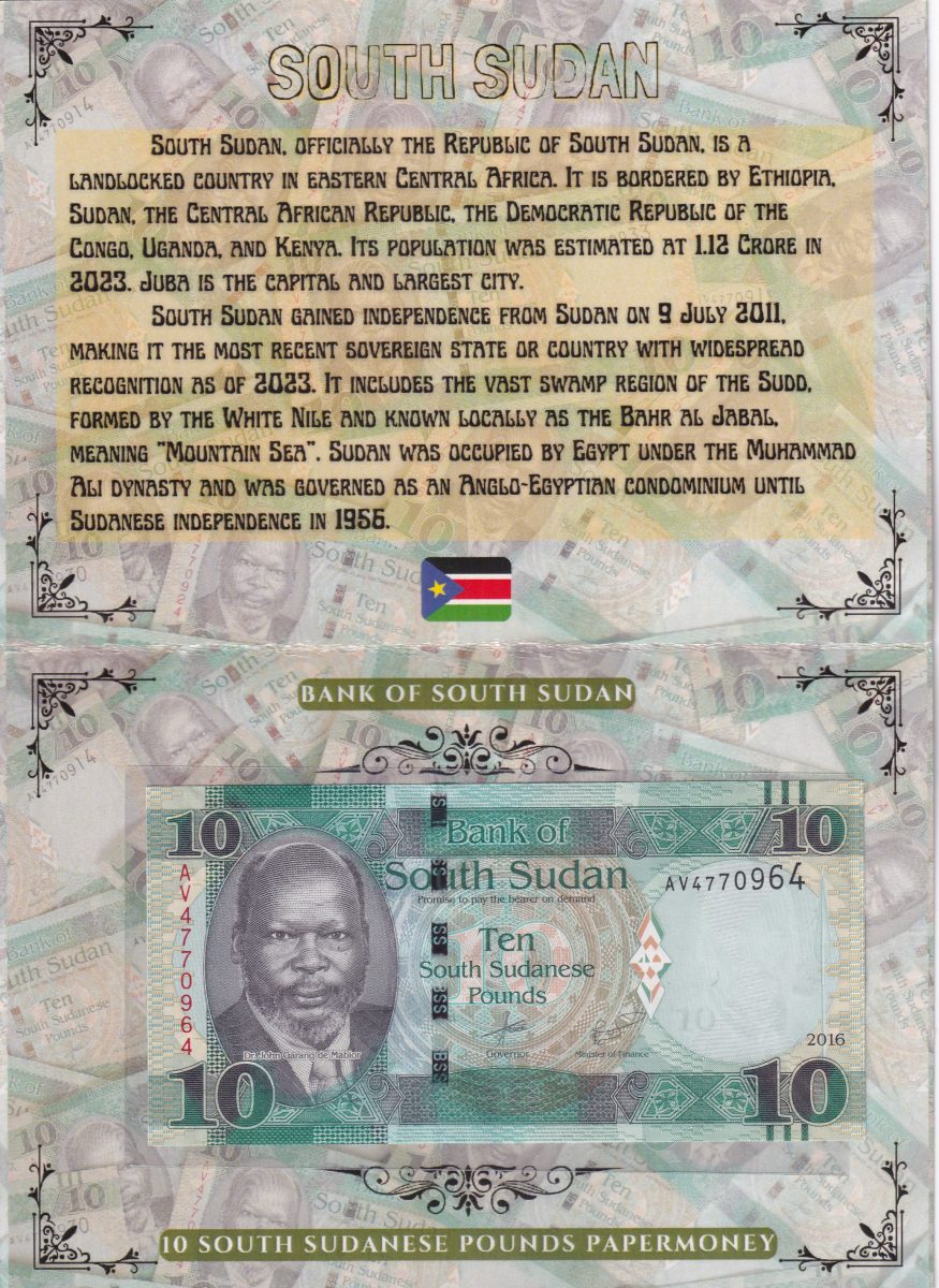SOUTH SUDAN 10 SUDANESE POUNDS UNC NOTE WITH BEAUTIFUL PACKING