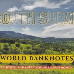 Alternative view of South Sudan 10 Sudanese Pounds UNC Note with Beautiful Folder