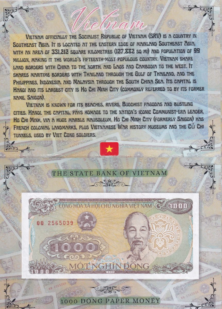 VIETNAM 1000 DONG UNC NOTE WITH BEAUTIFUL PACKING
