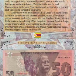 ZIMBABWE 50 DOLLARS UNC NOTE WITH BEAUTIFUL PACKING