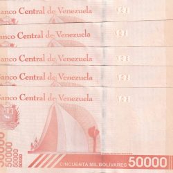 Alternative view of VENEZUELA 50000 BOLIVARES Serial 5 Notes Gem UNC 5 Paper currency & Bank notes