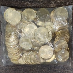 Alternative view of Five Rs Commemorative Coin. Biju Patnaik Centenary Scare Coin Pkt 100 Pcs Given Calcutta Mint RBI Sealed Packet