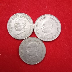 One Rs Big Scare Coin Mahatma Gandhi 1869 -1948 3 Pcs Given