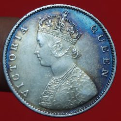 Alternative view of EXTREMELY RARE SILVER HALF RUPEE VICTORIA QUEEN 1862 WEIGHT 5.83 GMS BEAUTIFUL LUSTER IN EXCELLENT CONDITION