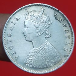 Alternative view of EXTREMELY RARE SILVER HALF RUPEE VICTORIA EMPRESS 1888 WEIGHT 5.83 GMS CALCUTTA MINT IN HIGH GRADE CONDITION