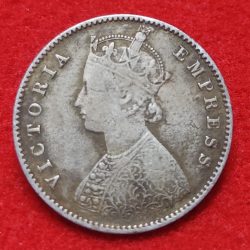 Alternative view of EXTREMELY RARE SILVER HALF RUPEE VICTORIA EMPRESS 1885 WEIGHT 5.83 GMS