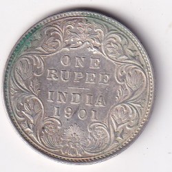 1901 ONE RUPEES VICTORIA BRITISH INDIA HIGH GRADED SILVER EXTREMELY RARE COIN #A-53