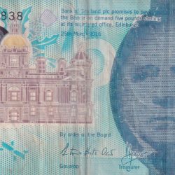 Scotland 5 Pounds Commemorative issue rare Polymer note#B-2