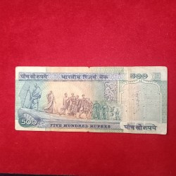 Alternative view of 500 Rs Old Rare Dandi March Issue Note Governor C Rangarajan Same Note Given Sku06