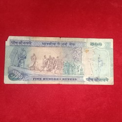 Alternative view of 500 Rs Old Rare Dandi March Issue Note Governor C Rangarajan Same Note Given Sku06
