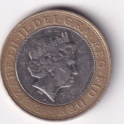 Alternative view of United Kingdom 2 Pounds 2005 - Elizabeth II 4th portrait; St. Paul's Cathedral RARE Bimetallic COIN #L-663